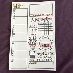 Habit Tracker - brand new + I’m adding in a carpe diem sticker & sticky notes